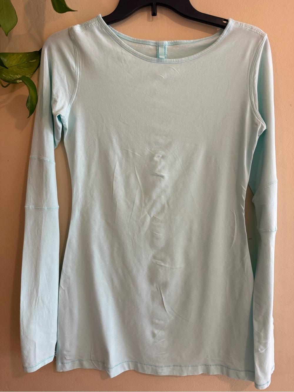 lululemon athletica Light Aqua Long-Sleeve Scoop Neck Top
